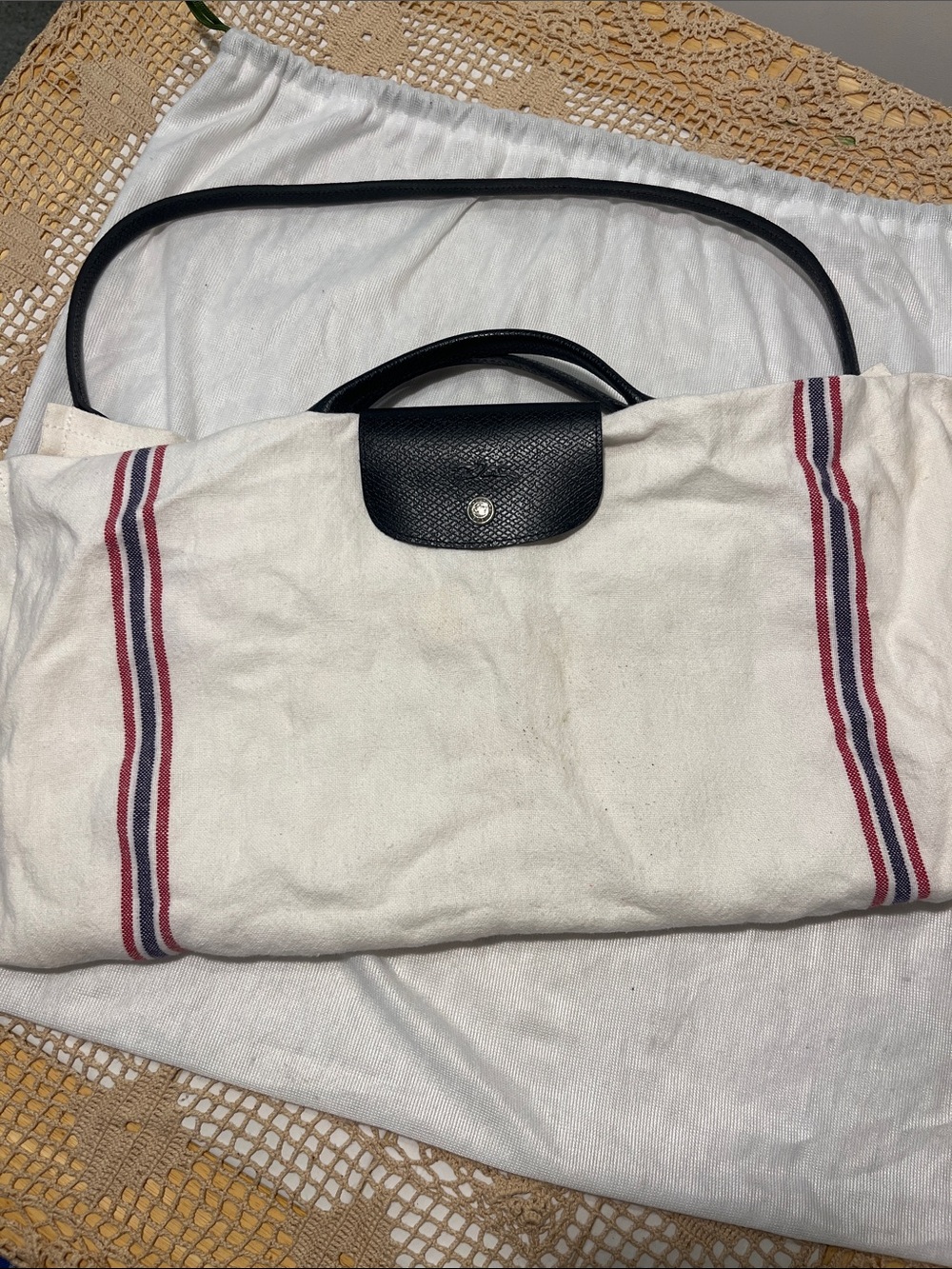 Longchamp x Charvet Editions Le Pliage Torchon Limited Edition Tote - Picture 9 of 9